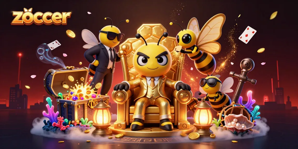 Zoccer themed mural showcasing a bumblebee mob boss and rich gambling elements in a vibrant casino scene