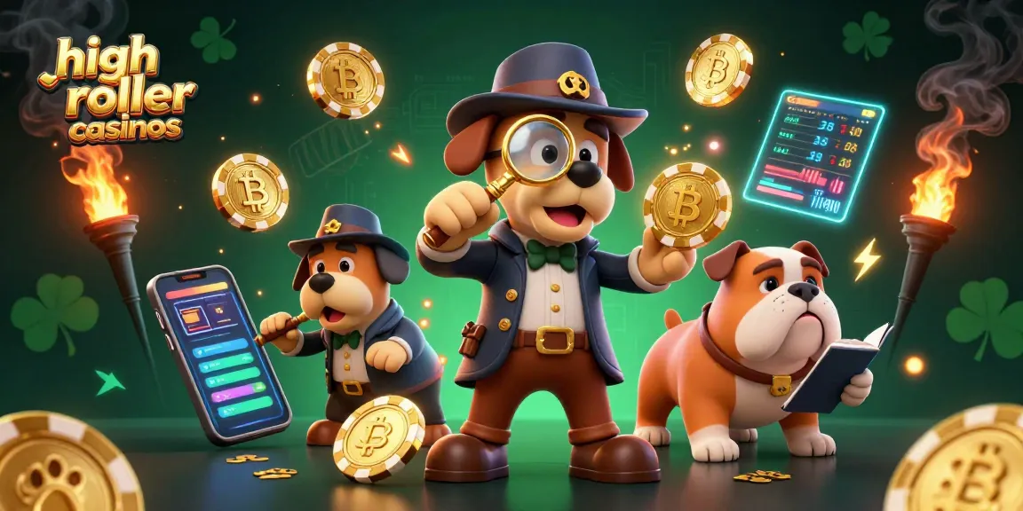 Engage in thrilling high roller casinos with a cartoon detective exploring poker mysteries alongside a bulldog.