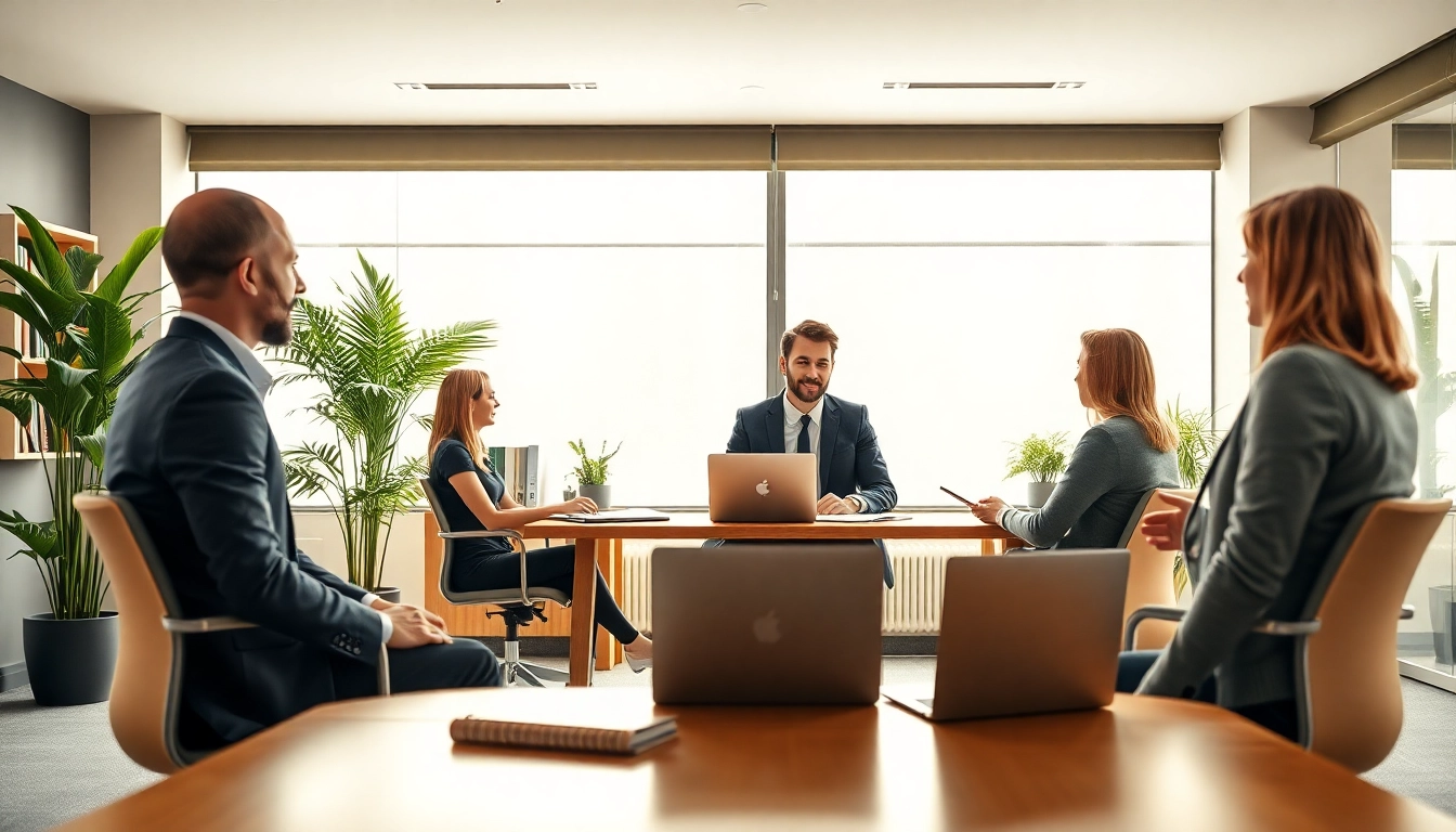 Immobilienmakler Frankfurt Eckenheim berät Kunden in modernem Büro.