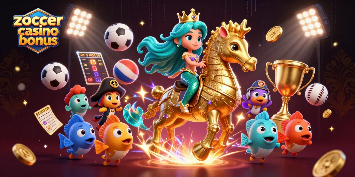 Experience the thrill of zoccer casino bonus with vibrant 3D casino characters amidst dynamic gambling elements.