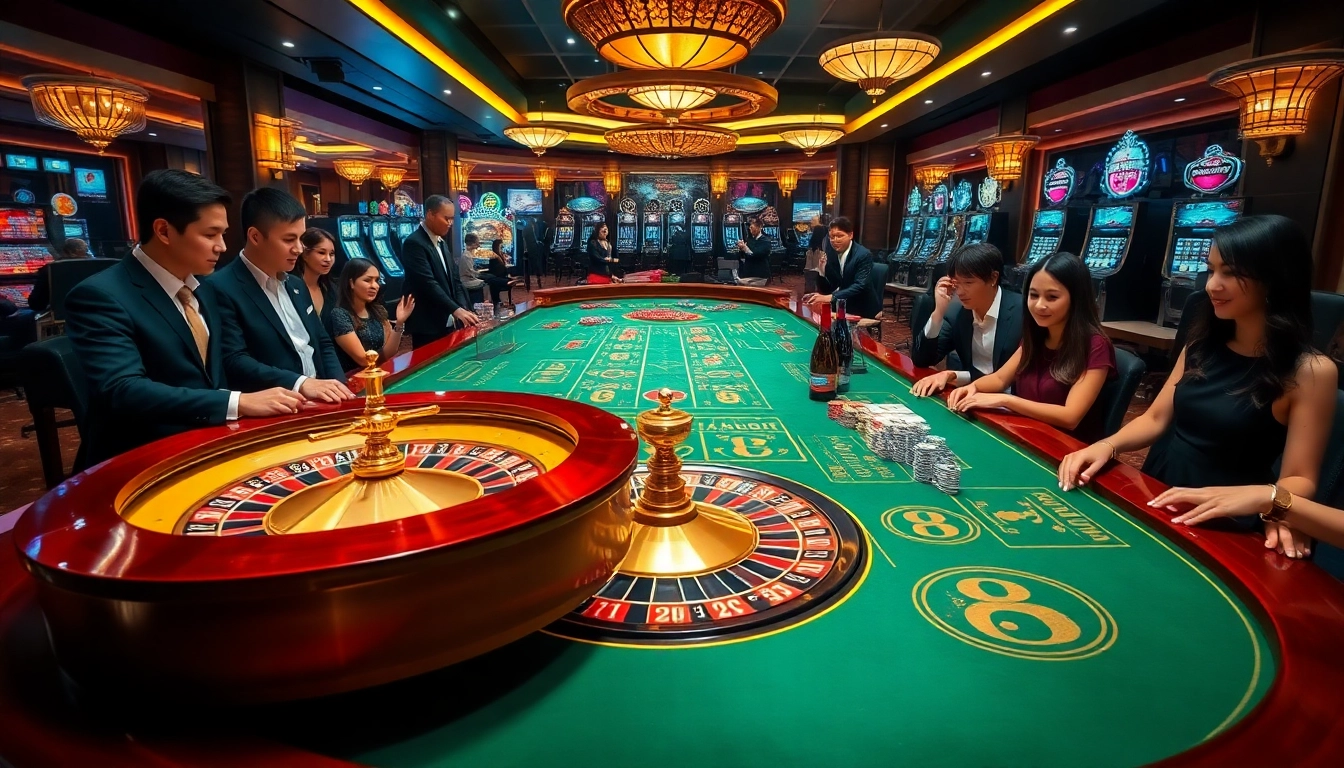 Engage in thrilling gameplay at Trang chủ U888 with vibrant casino elements and excited players.