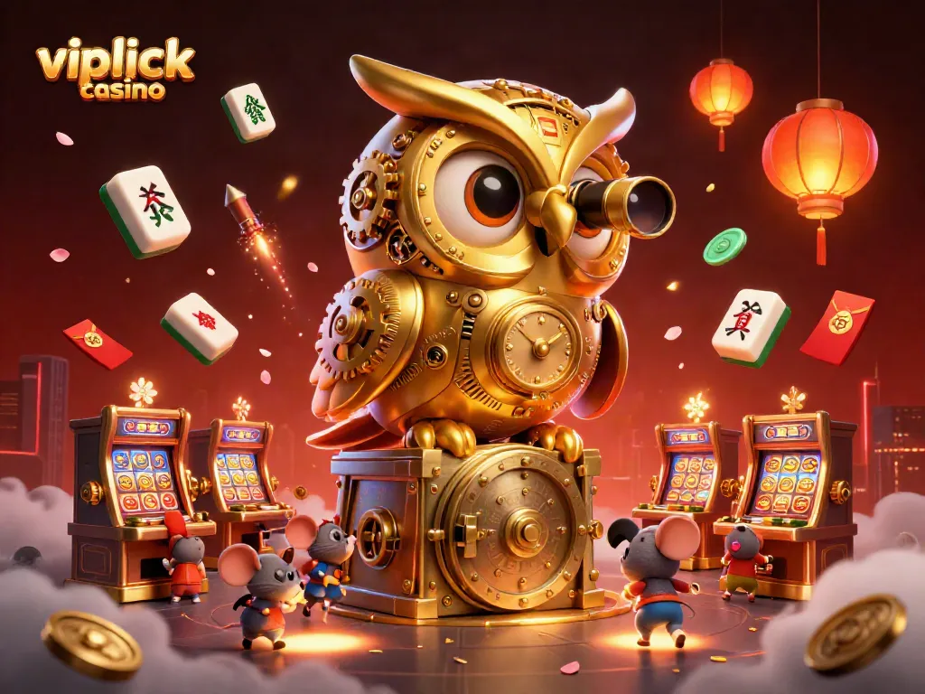 Experience the excitement of vipluck casino with a vibrant 3D illustration showcasing a whimsical gaming scene.
