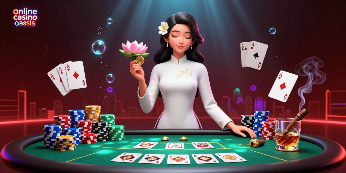 Experience the excitement of online casino ohne oasis with vibrant poker scene and elegant Asian character