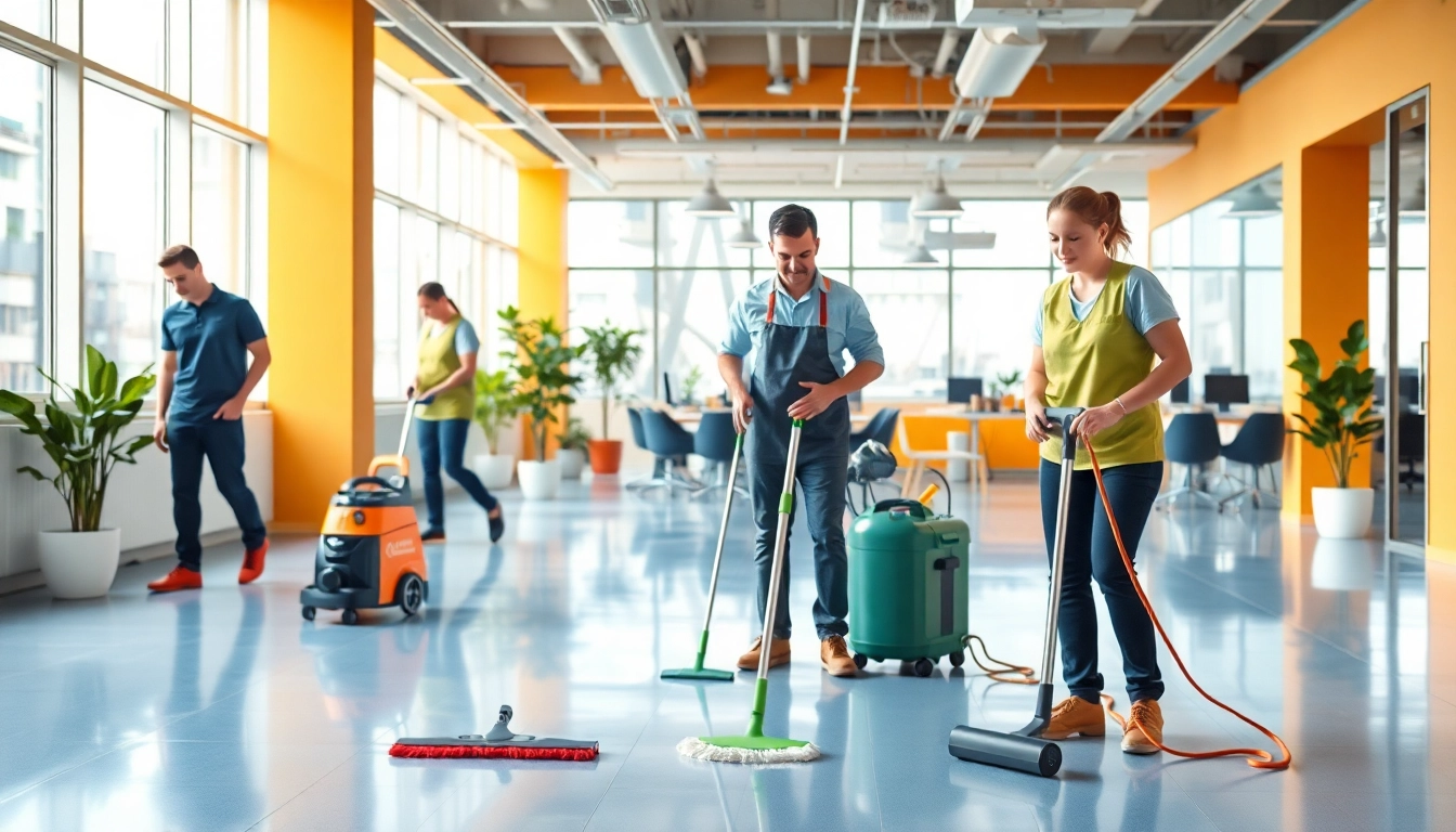 Effektive Gebäudereinigung Ulm durch professionelles Reinigungsteam in modernem Büro