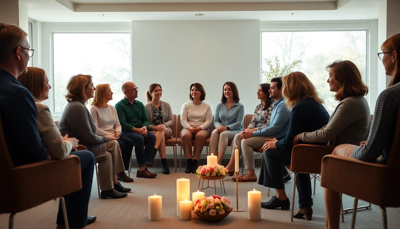 Sternenkinder Seminar participants engage in supportive discussions in a serene setting