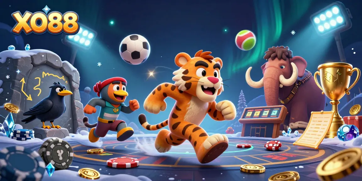 Experience thrilling activities at XO88's prehistoric casino with dynamic game elements and action-packed visuals.