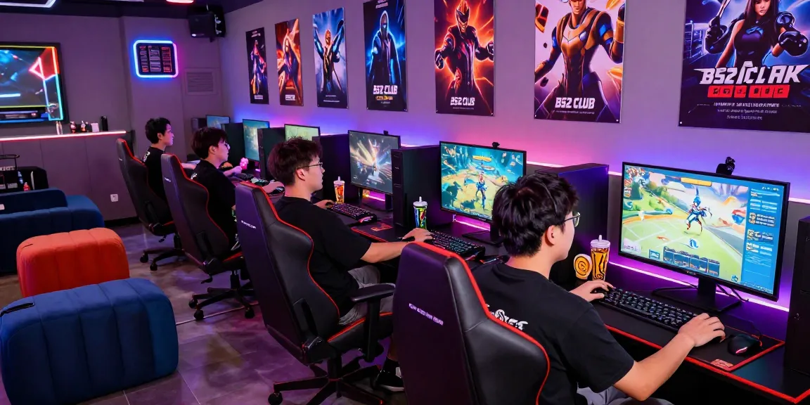 Experience gaming excitement at https://b52club.radio.fm/ in a vibrant lounge filled with players engaged in thrilling games.